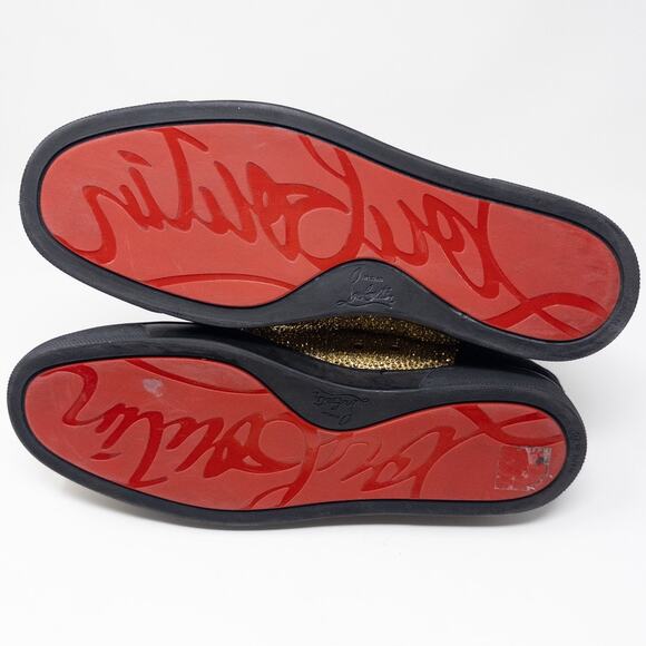 Christian Louboutin Louis Strass Gold & Black Crystal Sneakers Men’s EU 43 US 10 - Picture 9 of 9